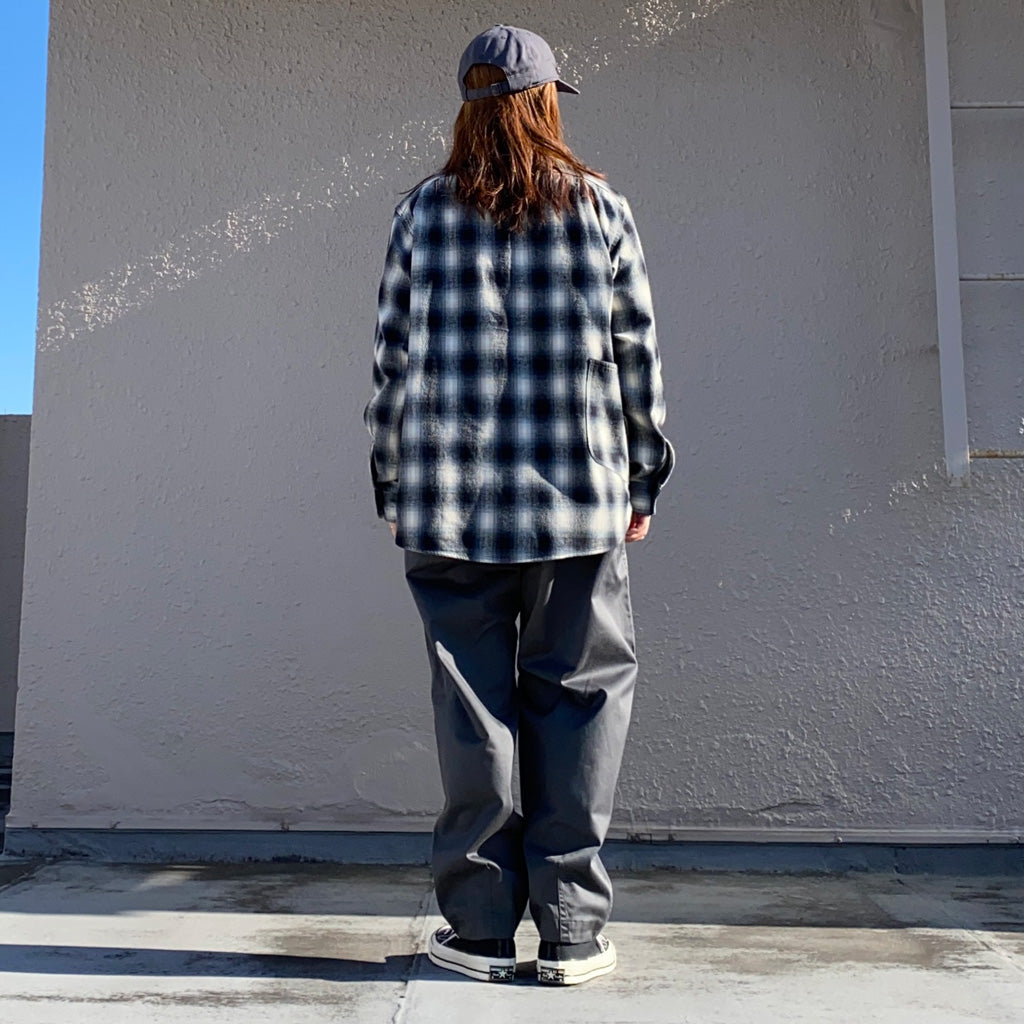 SASSAFRAS『DIGGIN SHIRT(HOMBRE CHECK)』(WHITE/BLACK)