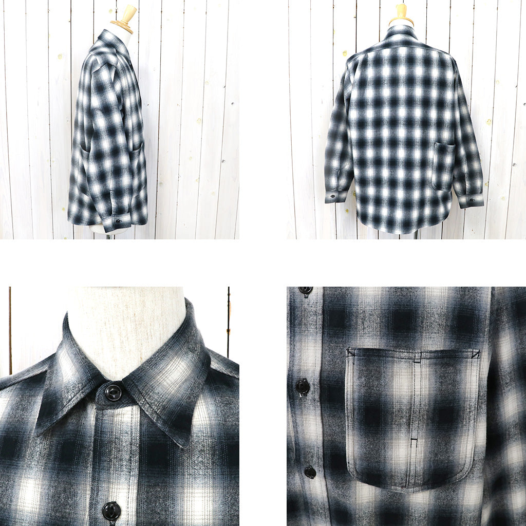 SASSAFRAS『DIGGIN SHIRT(HOMBRE CHECK)』(WHITE/BLACK)