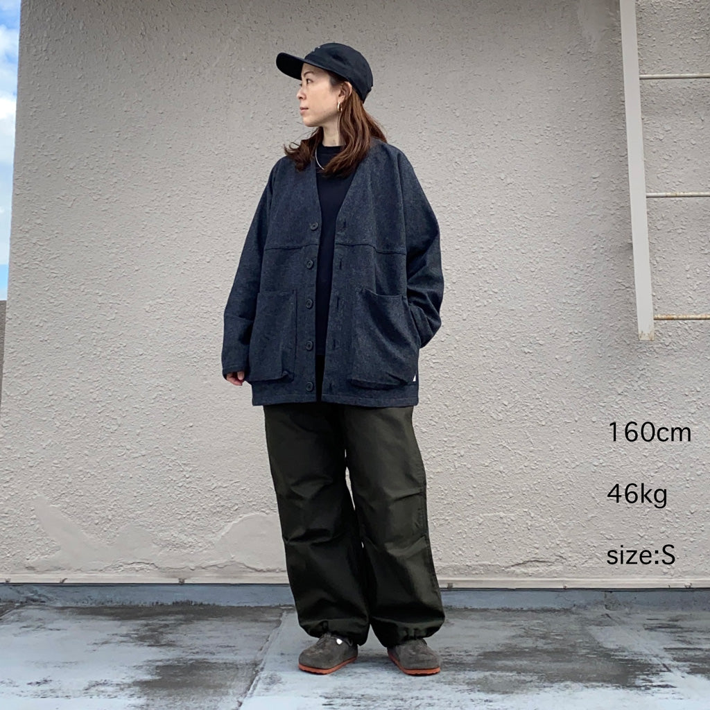 SASSAFRAS『DIGS CREW CARDE JACKET(TWEEDY COTTON)』(BLACK)