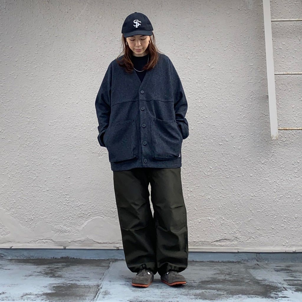 SASSAFRAS『DIGS CREW CARDE JACKET(TWEEDY COTTON)』(BLACK)