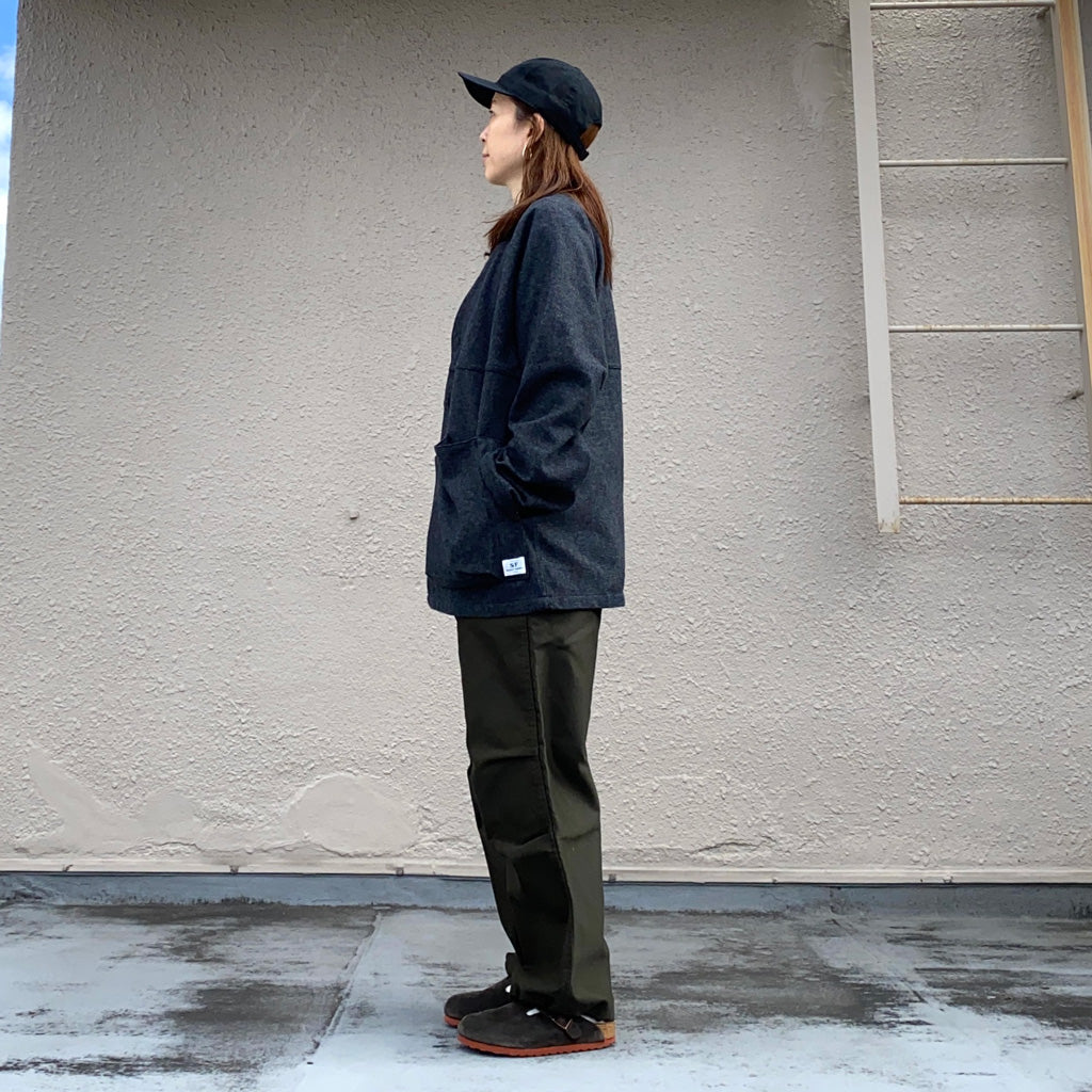 SASSAFRAS『DIGS CREW CARDE JACKET(TWEEDY COTTON)』(BLACK)