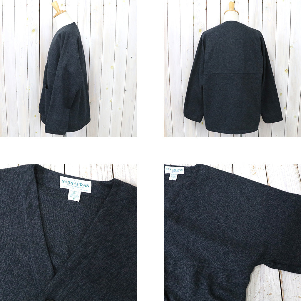 SASSAFRAS『DIGS CREW CARDE JACKET(TWEEDY COTTON)』(BLACK)