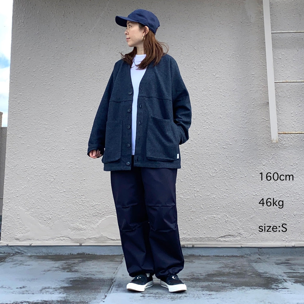 SASSAFRAS『DIGS CREW CARDE JACKET(TWEEDY COTTON)』(NAVY)