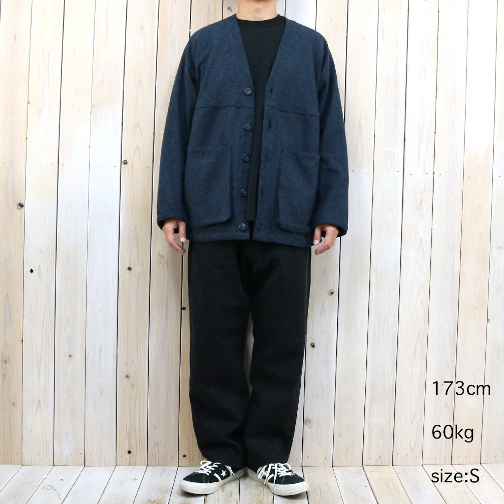 SASSAFRAS『DIGS CREW CARDE JACKET(TWEEDY COTTON)』(NAVY)