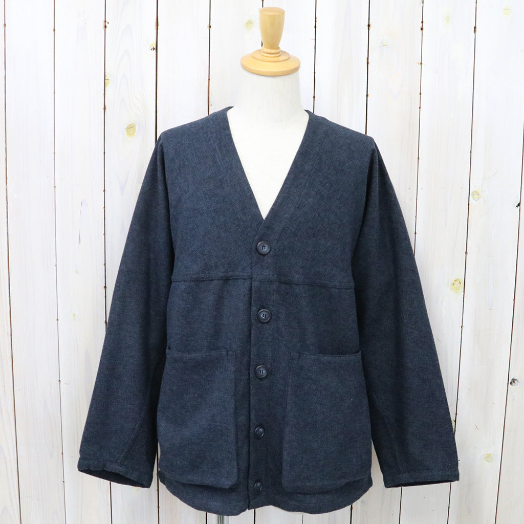 SASSAFRAS『DIGS CREW CARDE JACKET(TWEEDY COTTON)』(NAVY)