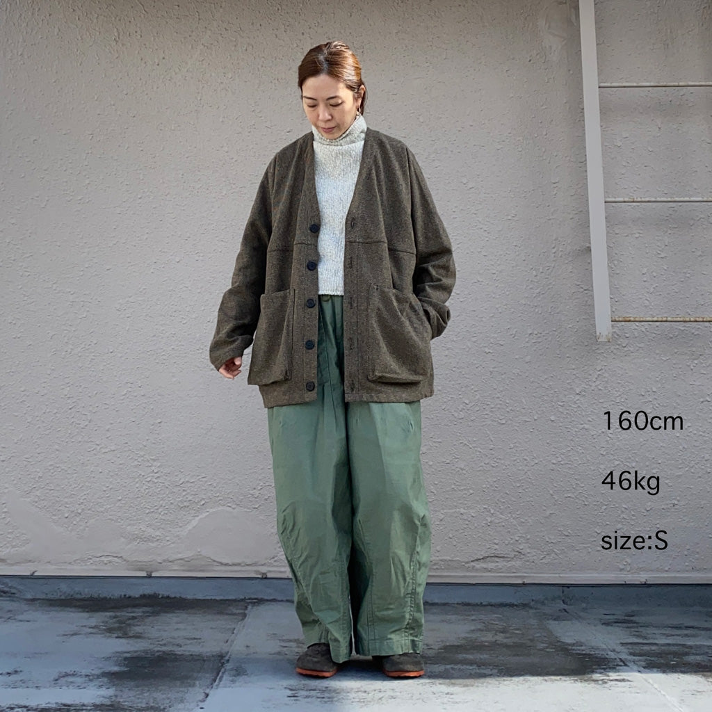 SASSAFRAS『DIGS CREW CARDE JACKET(TWEEDY COTTON)』(BEIGE)