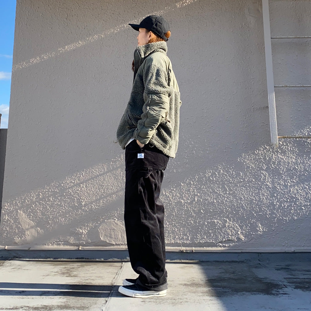 SASSAFRAS『FALL LEAF GARDENER PANTS(9W CORDUROY)』(BLACK)