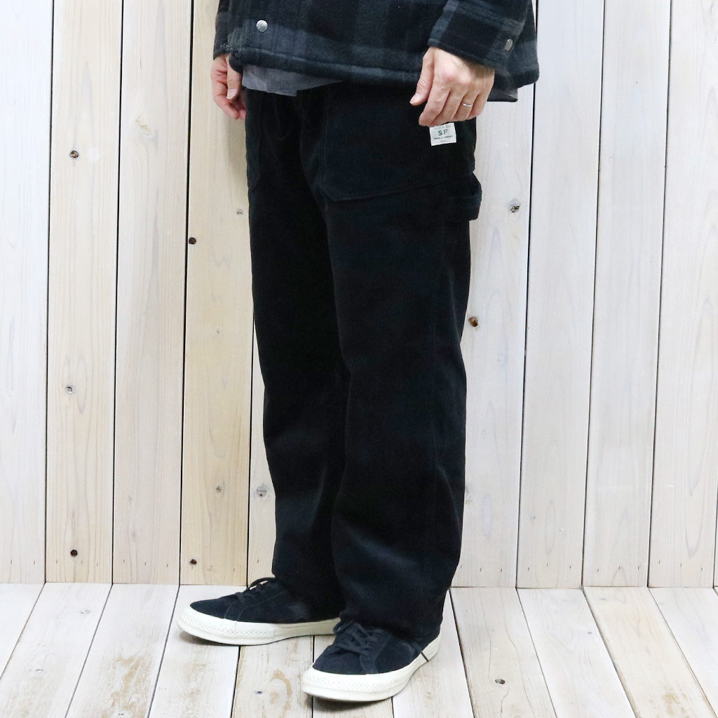 SASSAFRAS『FALL LEAF GARDENER PANTS(9W CORDUROY)』(BLACK)