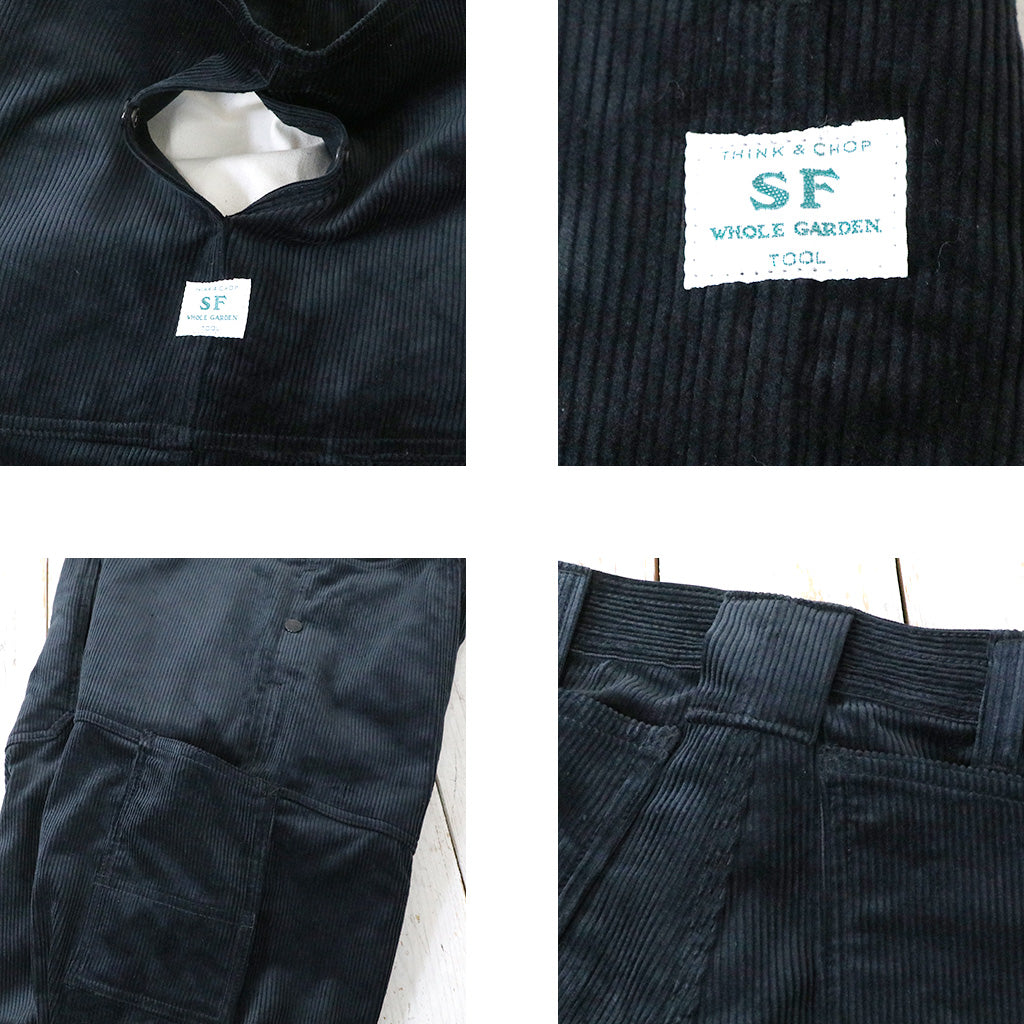 SASSAFRAS『FALL LEAF GARDENER PANTS(9W CORDUROY)』(BLACK)