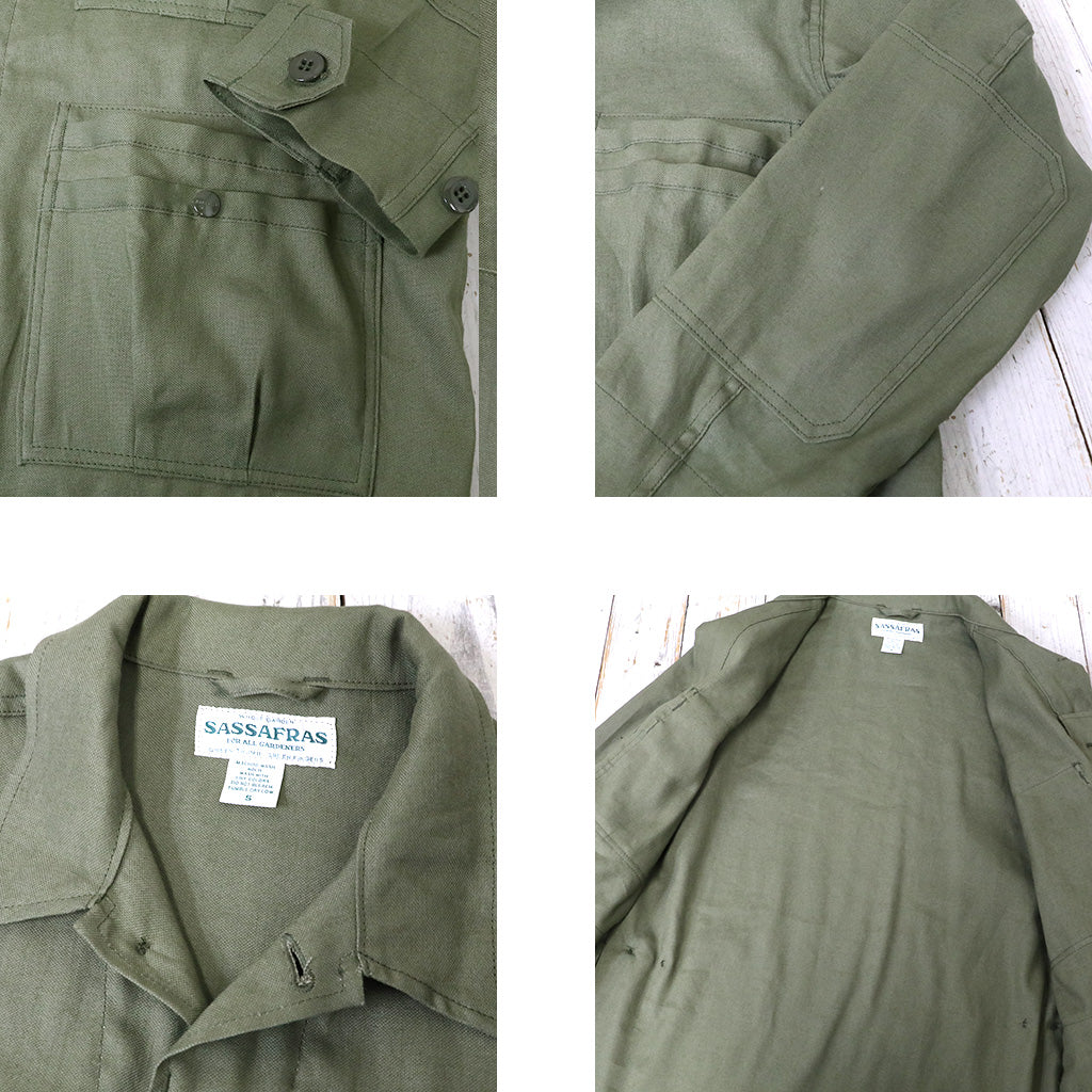 SASSAFRAS『OVERGROWN FATIGUE JACKET(L/C OXFORD)』(OLIVE)
