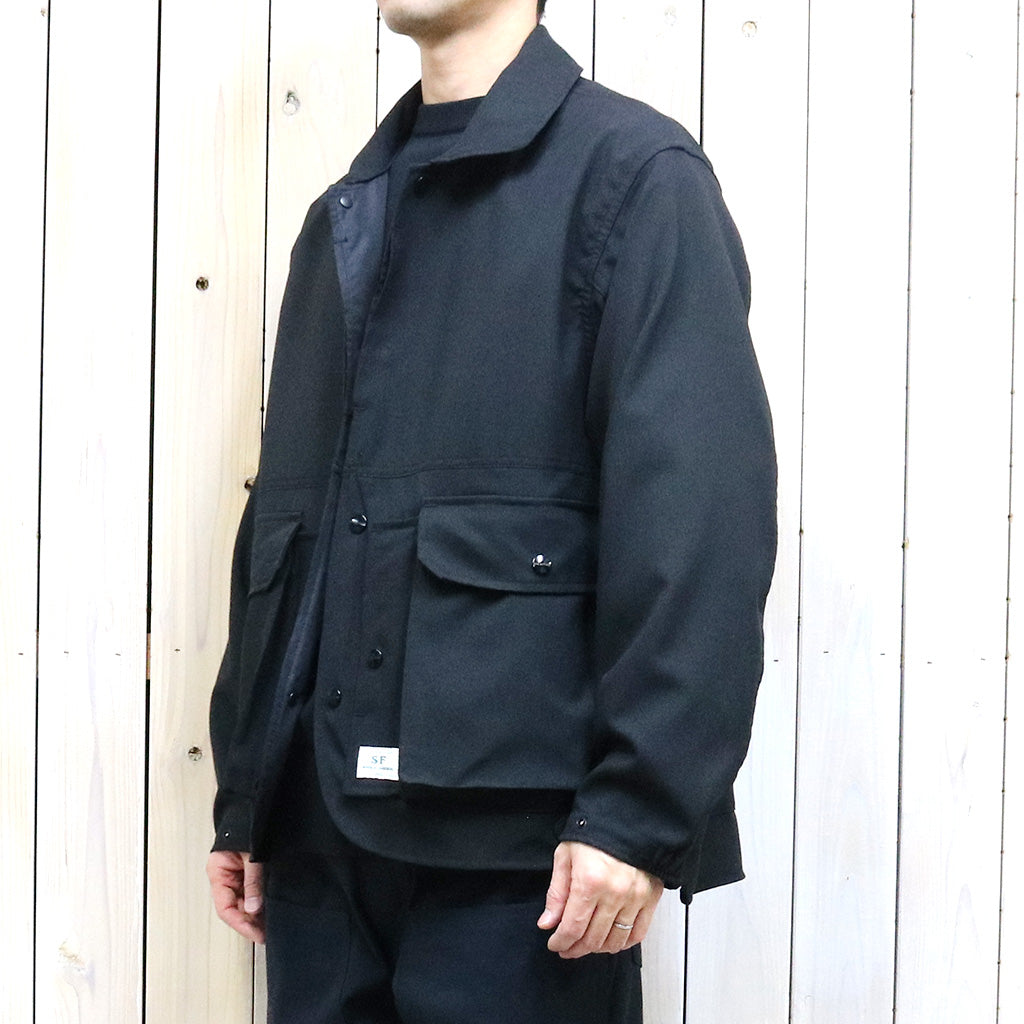 SASSAFRAS『CULTIVATOR JACKET(WOOL LIKE TROPICAL)』(BLACK)