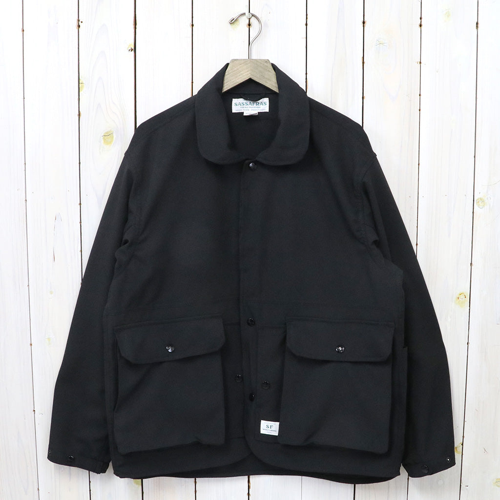 SASSAFRAS『CULTIVATOR JACKET(WOOL LIKE TROPICAL)』(BLACK) – Reggieshop