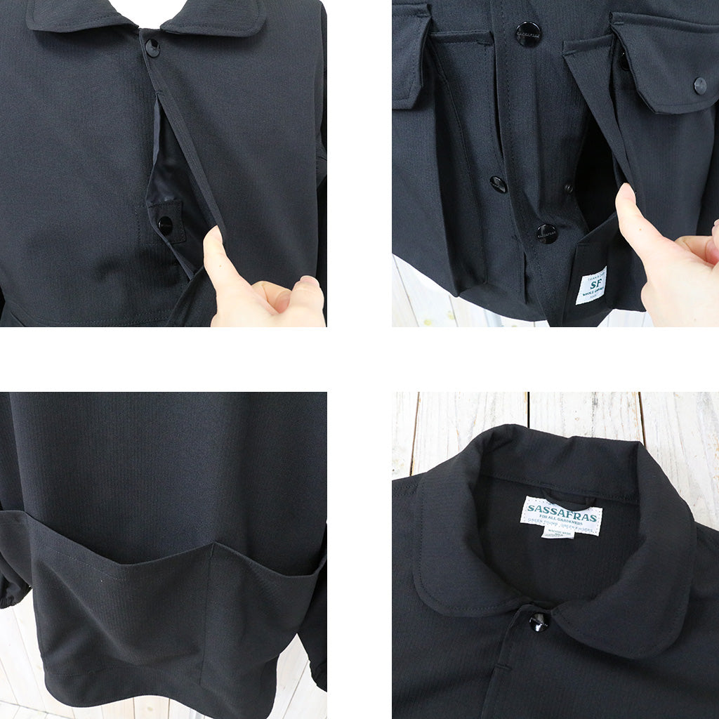 SASSAFRAS『CULTIVATOR JACKET(WOOL LIKE TROPICAL)』(BLACK)