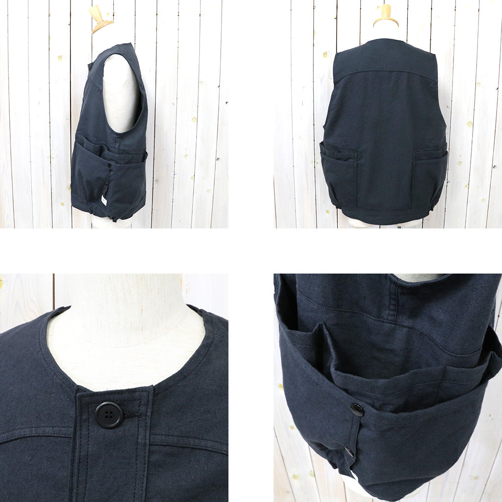 SASSAFRAS『OVERGROWN HIKER VEST(L/R COTTON CANVAS)』(BLACK)