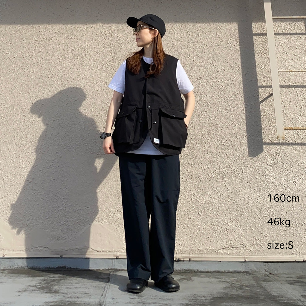 SASSAFRAS『CULTIVATOR VEST(WOOL LIKE TROPICAL)』(BLACK)