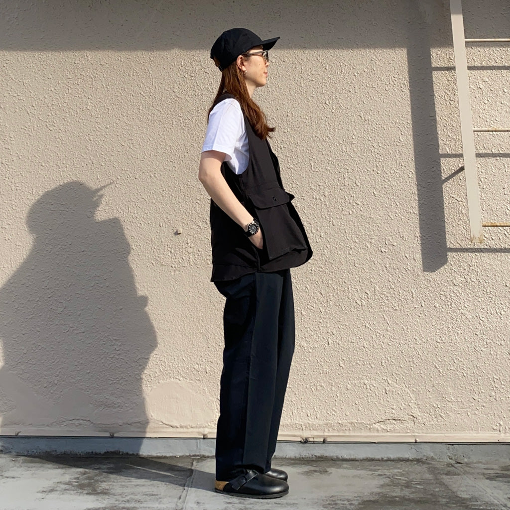 SASSAFRAS『CULTIVATOR VEST(WOOL LIKE TROPICAL)』(BLACK)
