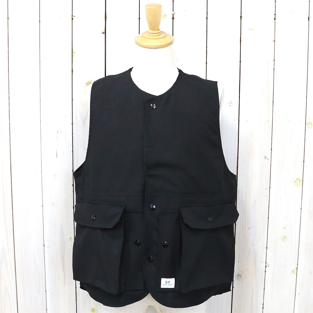 SASSAFRAS『CULTIVATOR VEST(WOOL LIKE TROPICAL)』(BLACK)