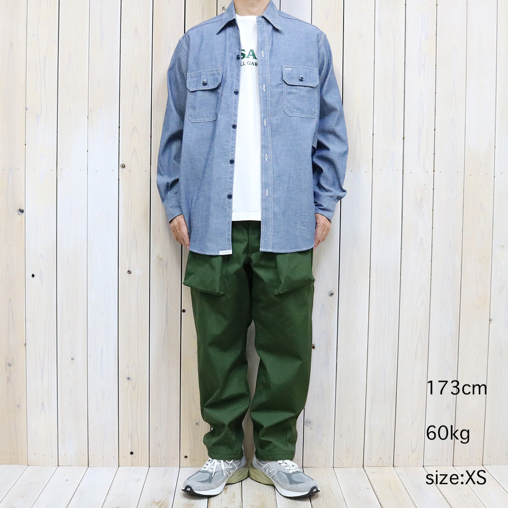 SASSAFRAS『GARDENER SHIRT(5oz CHAMBRAY)』(BLUE)