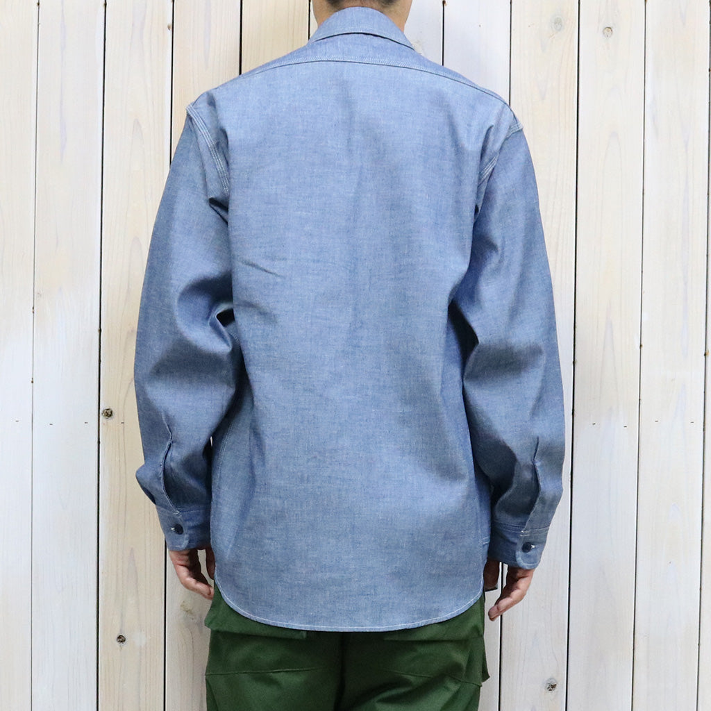 SASSAFRAS『GARDENER SHIRT(5oz CHAMBRAY)』(BLUE)