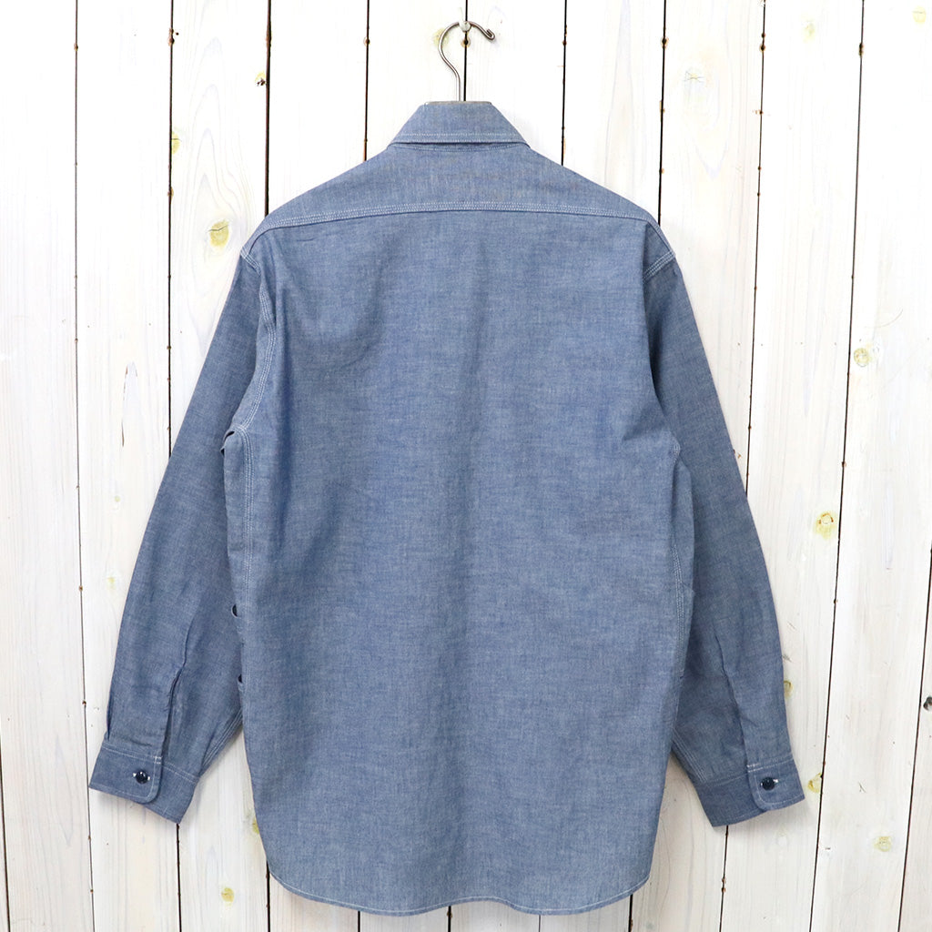 SASSAFRAS『GARDENER SHIRT(5oz CHAMBRAY)』(BLUE)