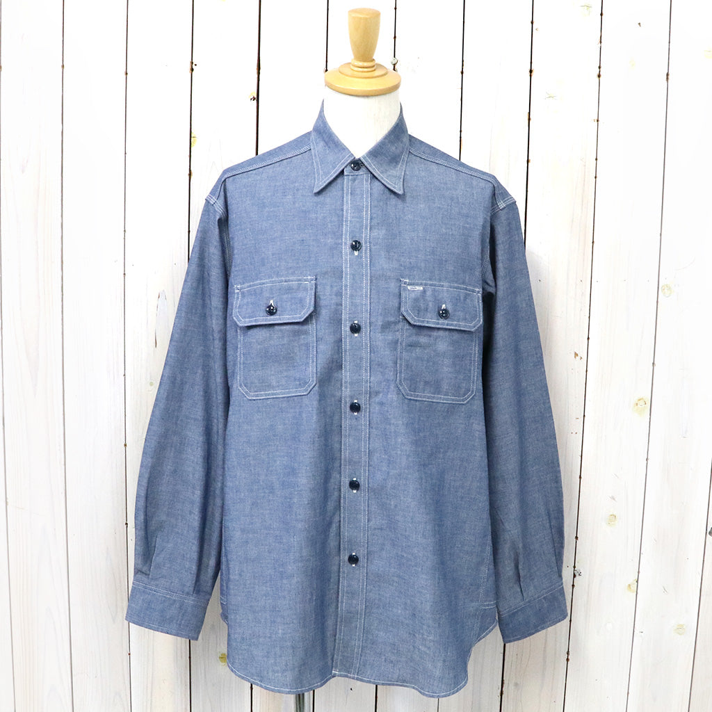 SASSAFRAS『GARDENER SHIRT(5oz CHAMBRAY)』(BLUE)