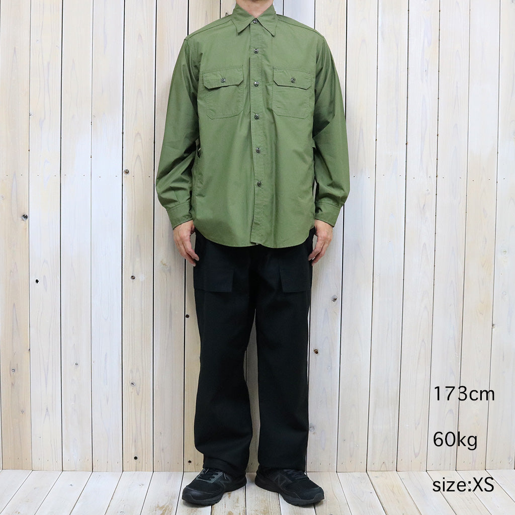 SASSAFRAS『GARDENER SHIRT(SUPIMA TYPEWRITER)』(OLIVE)