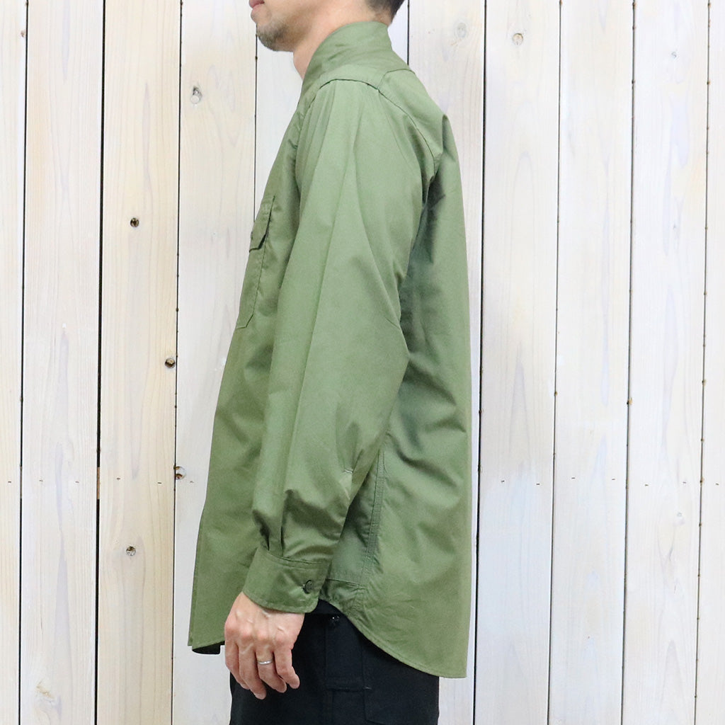 SASSAFRAS『GARDENER SHIRT(SUPIMA TYPEWRITER)』(OLIVE)