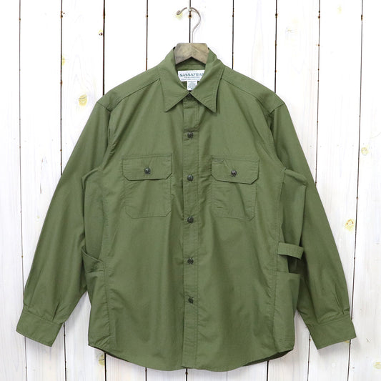 SASSAFRAS『GARDENER SHIRT(SUPIMA TYPEWRITER)』(OLIVE)