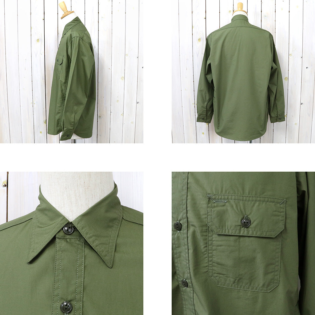 SASSAFRAS『GARDENER SHIRT(SUPIMA TYPEWRITER)』(OLIVE)