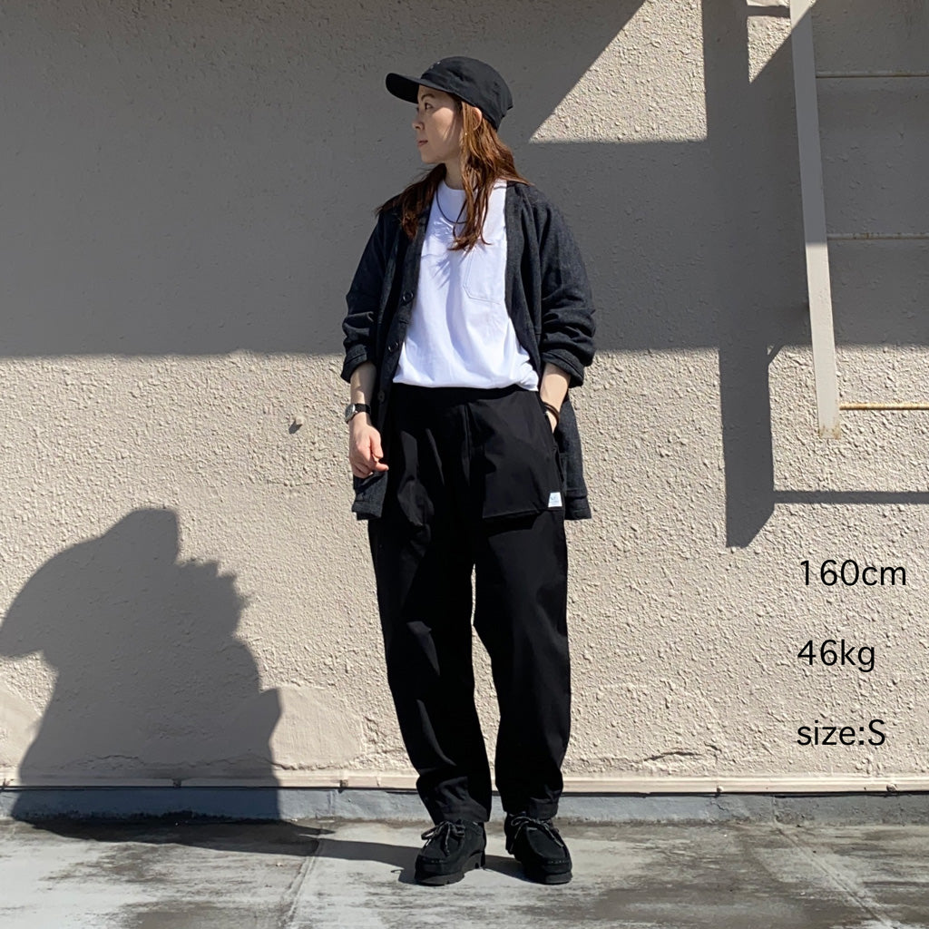 SASSAFRAS『DIGS CREW PANTS 4/5(WEATHER)』(BLACK)