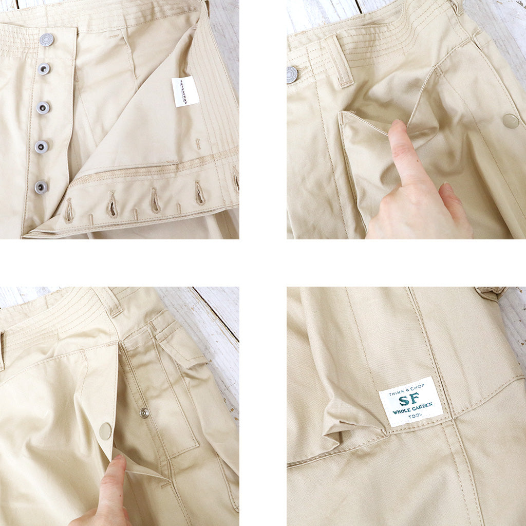 SASSAFRAS『DIGS CREW PANTS 4/5(WEATHER)』(BEIGE)