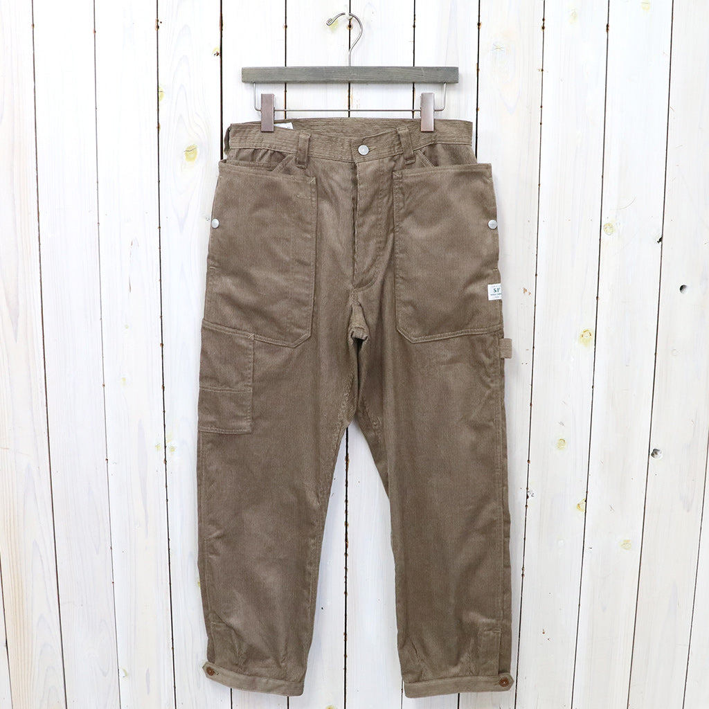 SASSAFRAS『FALL LEAF GARDENER PANTS 4/5(12W ORGANIC CORDUROY)』(BROWN)