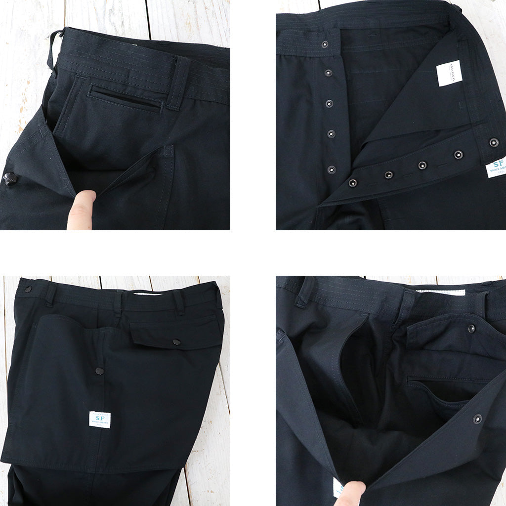 SASSAFRAS『CULTIVATOR PANTS(WEATHER)』(BLACK)