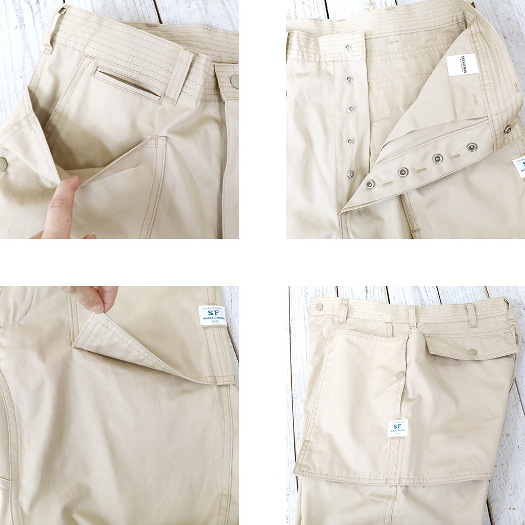 SASSAFRAS『CULTIVATOR PANTS(WEATHER)』(BEIGE)