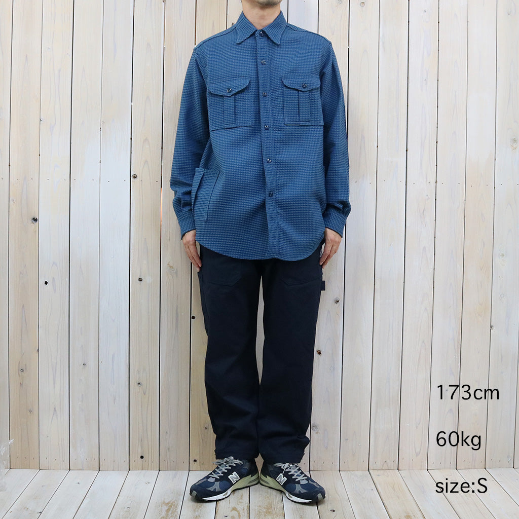 SASSAFRAS『BOTANICAL SCOUT SHIRT(COTTON WAFFLE)』(INDIGO)