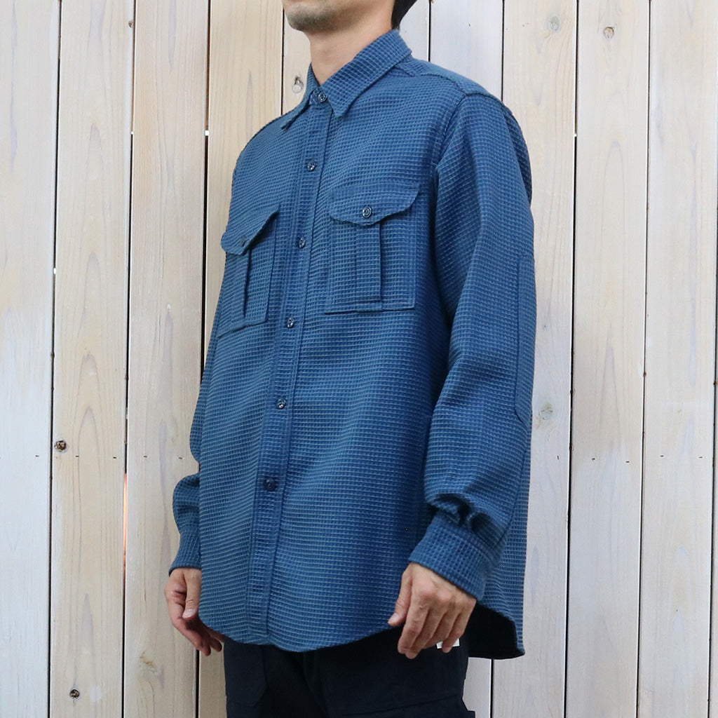 SASSAFRAS『BOTANICAL SCOUT SHIRT(COTTON WAFFLE)』(INDIGO)