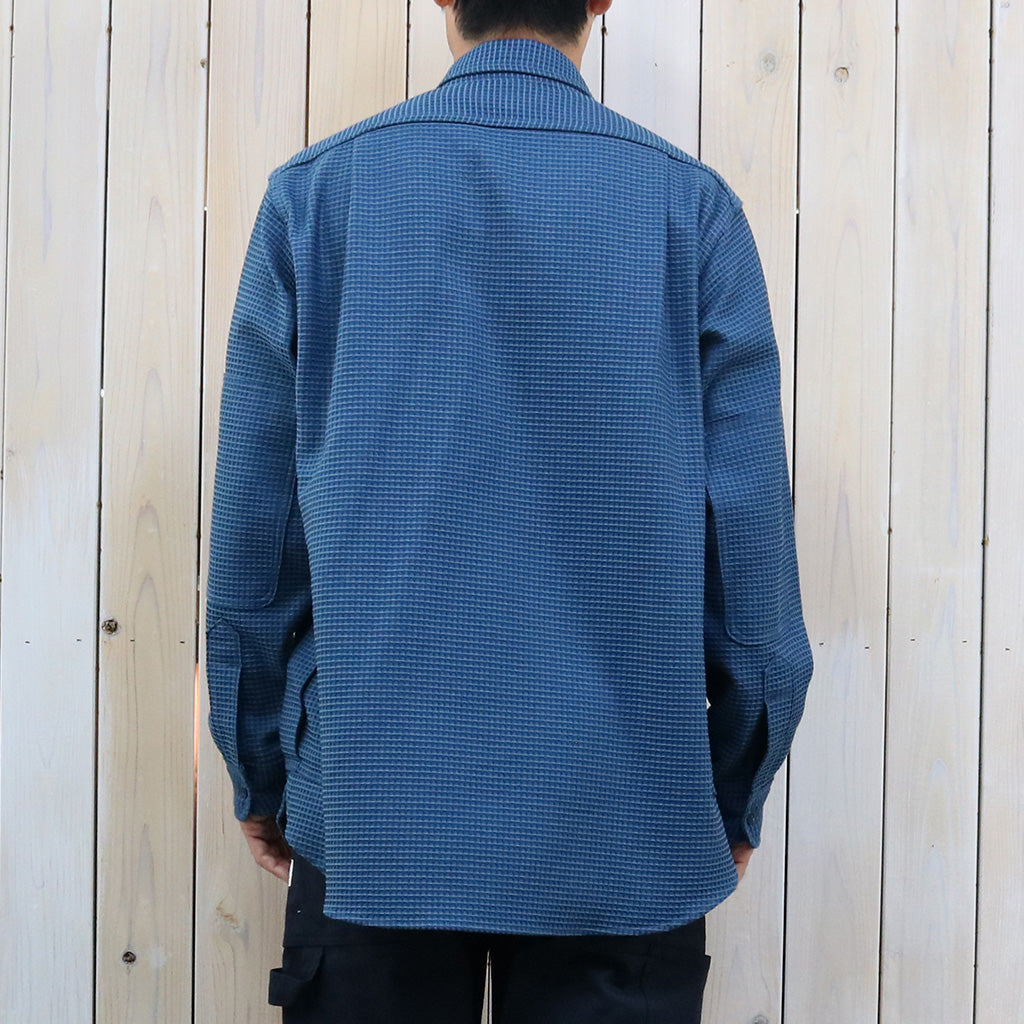 SASSAFRAS『BOTANICAL SCOUT SHIRT(COTTON WAFFLE)』(INDIGO)