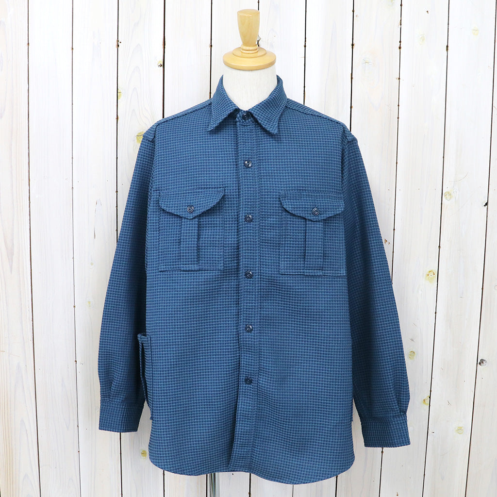 SASSAFRAS『BOTANICAL SCOUT SHIRT(COTTON WAFFLE)』(INDIGO)
