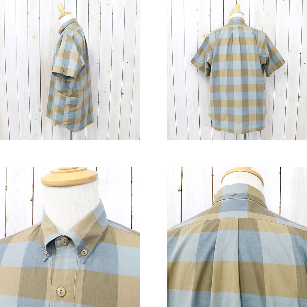 SASSAFRAS『WHEEL BARROW SHELL SHIRT 1/2(BLOCK CHECK)』(BEIGE CHECK)