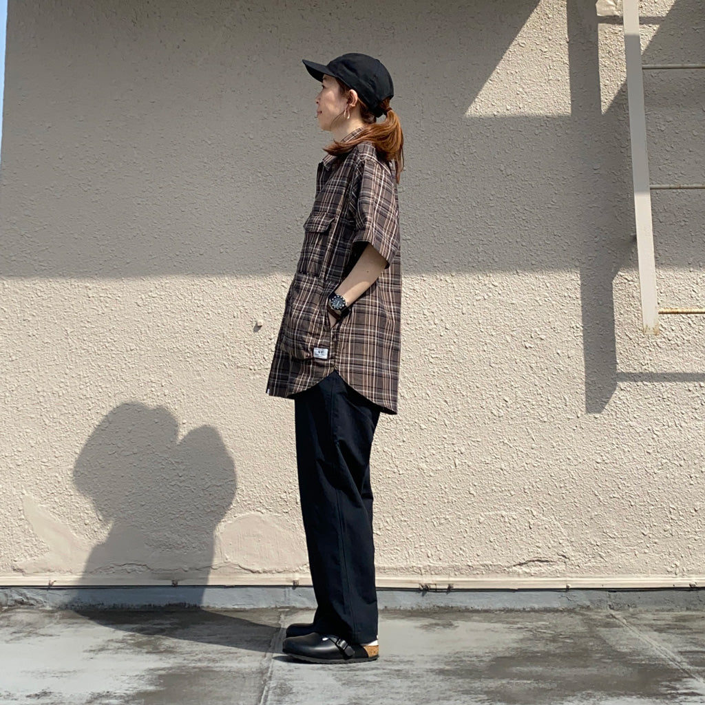 SASSAFRAS『DIGS CREW HALF 1/2(MADRAS CHECK)』(BLACK CHECK)