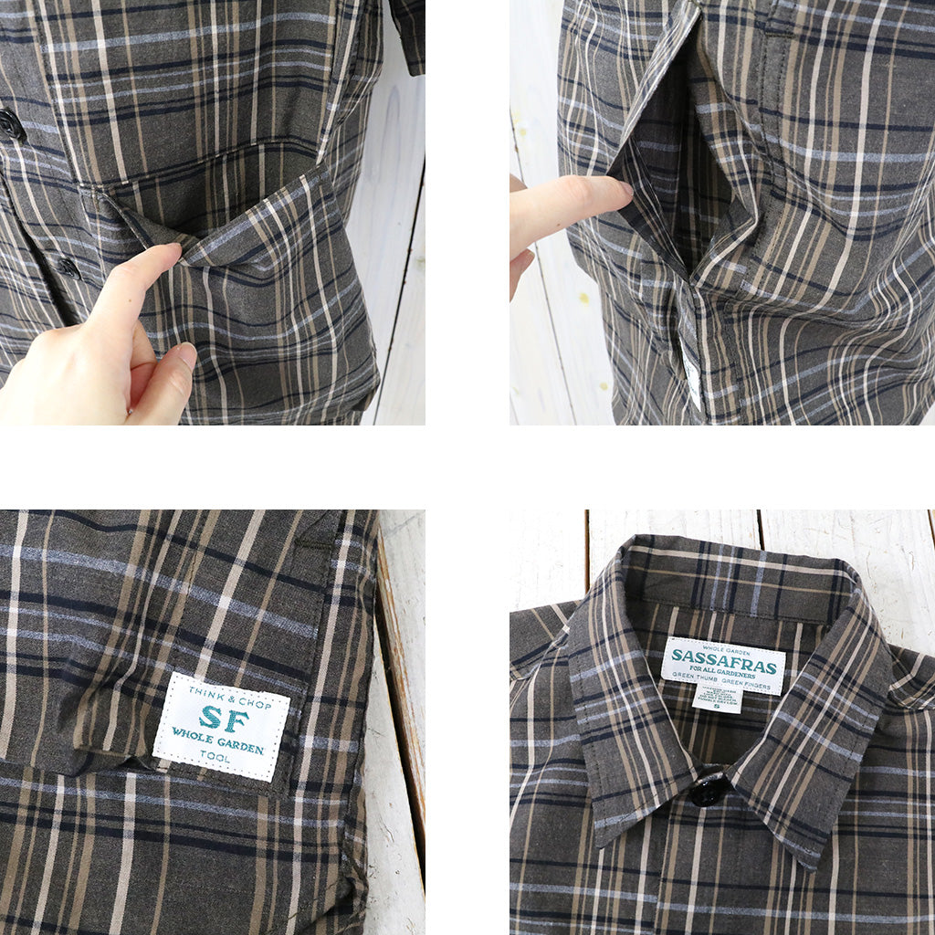 SASSAFRAS『DIGS CREW HALF 1/2(MADRAS CHECK)』(BLACK CHECK)
