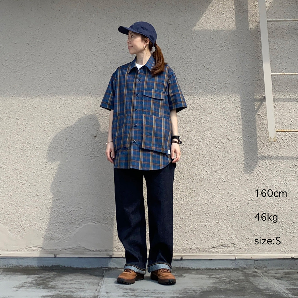 SASSAFRAS『DIGS CREW HALF 1/2(MADRAS CHECK)』(NAVY CHECK)