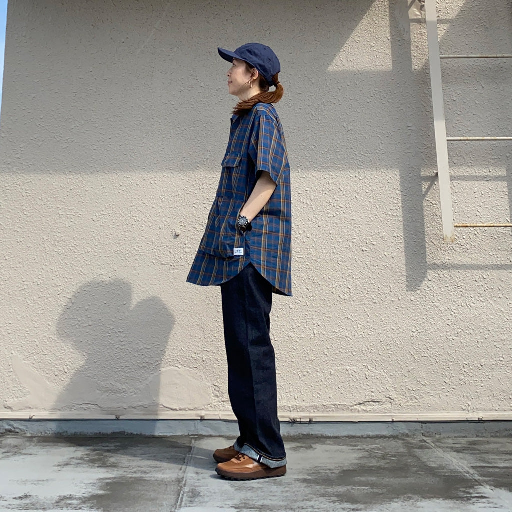 SASSAFRAS『DIGS CREW HALF 1/2(MADRAS CHECK)』(NAVY CHECK)