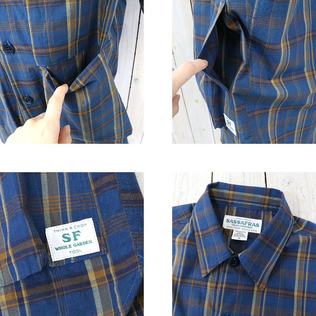 SASSAFRAS『DIGS CREW HALF 1/2(MADRAS CHECK)』(NAVY CHECK)