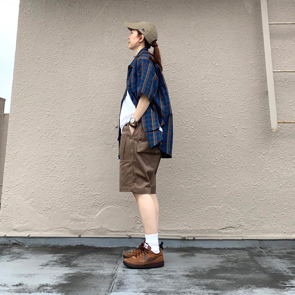 SASSAFRAS『OVERGROWN FATIGUE PANTS 1/2(12oz ORGANIC CORDUROY)』(BROWN)