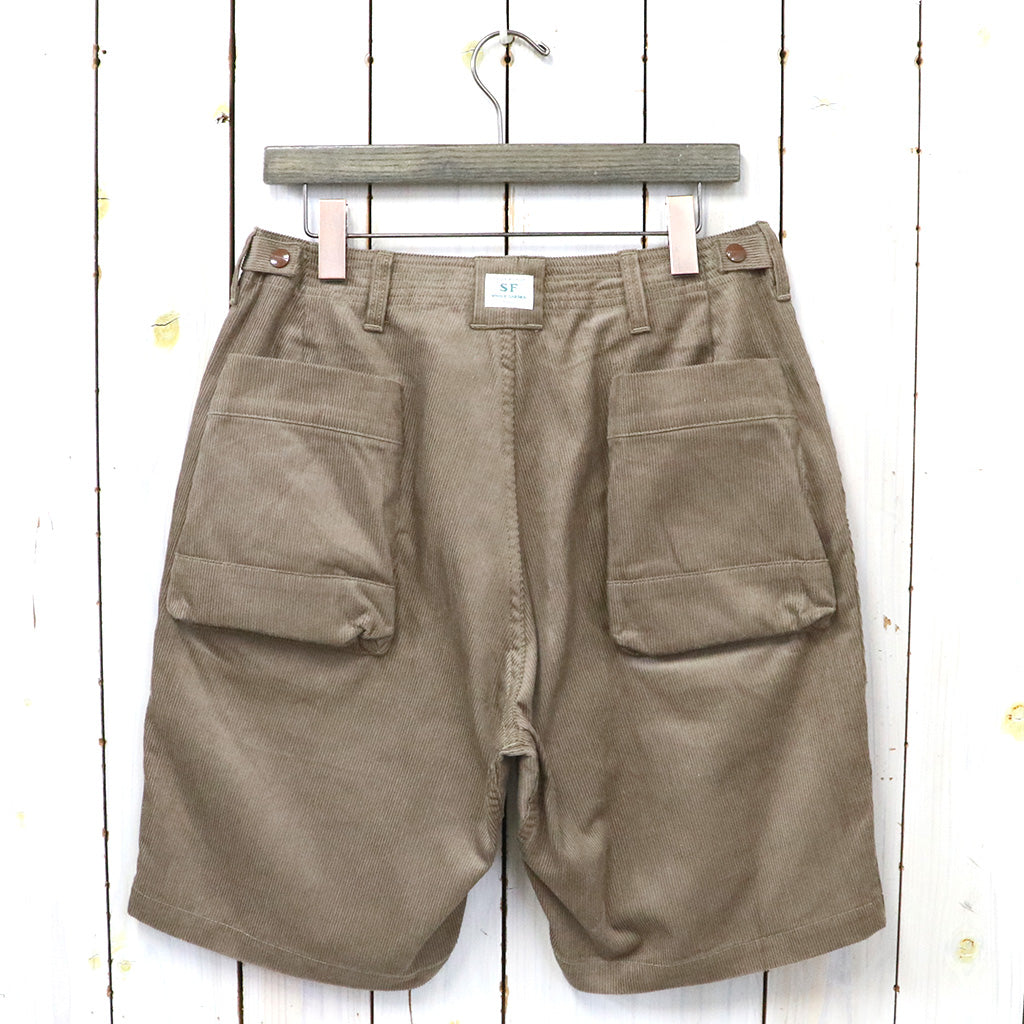 SASSAFRAS『OVERGROWN FATIGUE PANTS 1/2(12oz ORGANIC CORDUROY)』(BROWN)