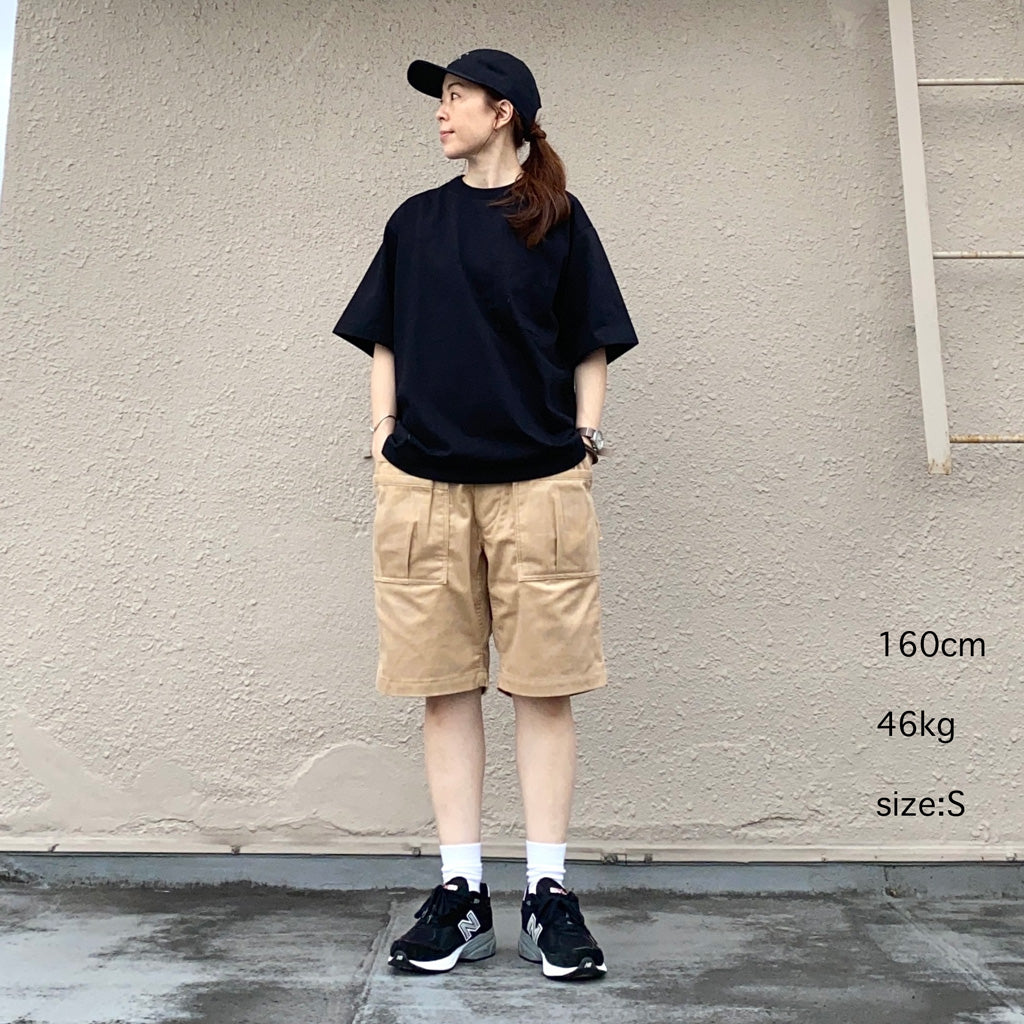 SASSAFRAS『OVERGROWN FATIGUE PANTS 1/2(12oz ORGANIC CORDUROY)』(BEIGE)