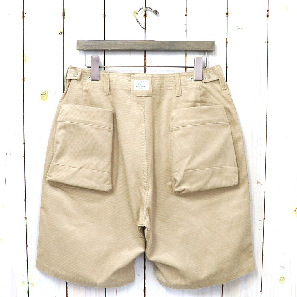 SASSAFRAS『OVERGROWN FATIGUE PANTS 1/2(12oz ORGANIC CORDUROY)』(BEIGE)