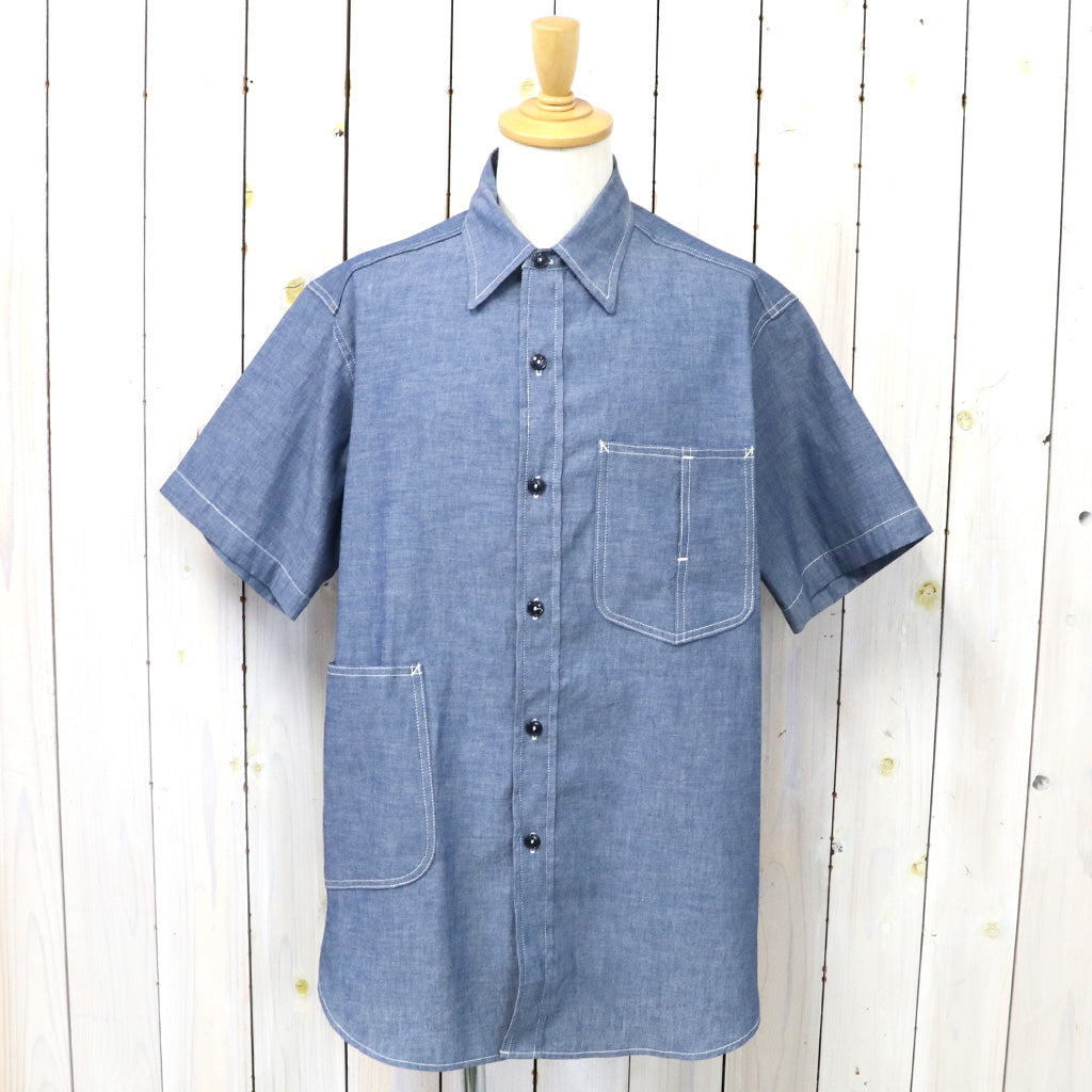 SASSAFRAS『DIGGIN SHIRT 1/2(5oz CHAMBRAY)』(BLUE)