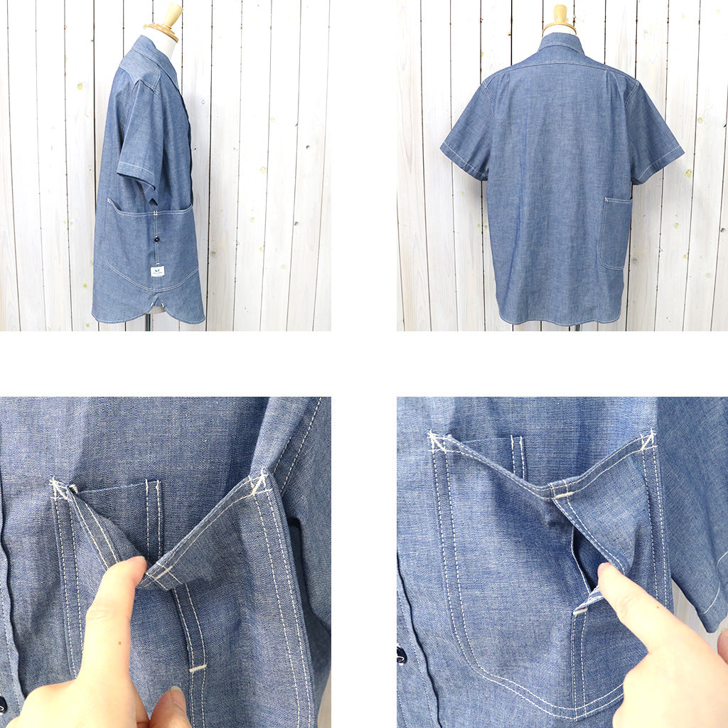 SASSAFRAS『DIGGIN SHIRT 1/2(5oz CHAMBRAY)』(BLUE)